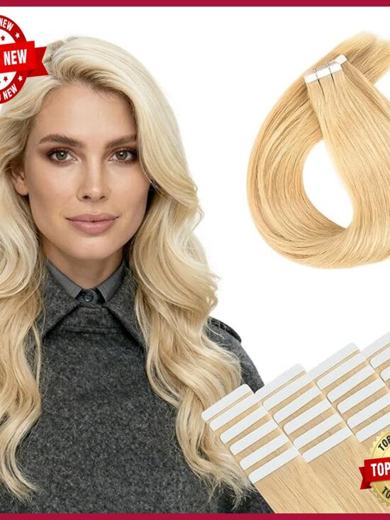 Human Hair Tape-In Extensions 16in 60g 24pcs Thin Fine Hair Seamless main image 6